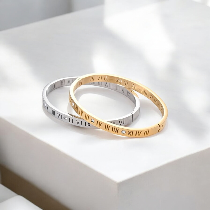 JD Roman Numeral Rhinestone Bracelet