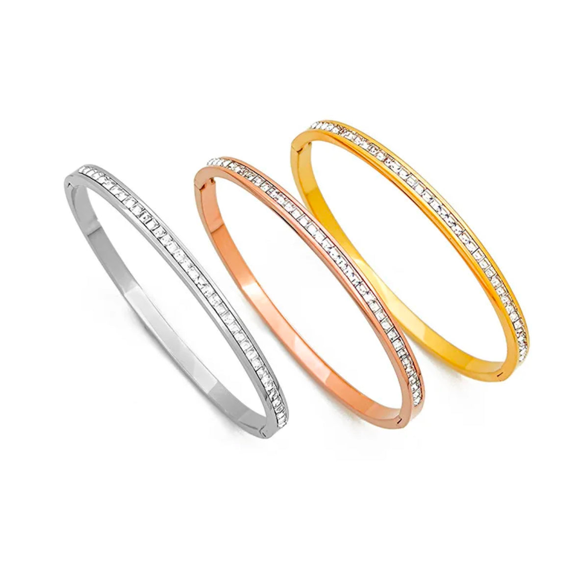 JD Cubic Zirconia Tennis Bangle Bracelet