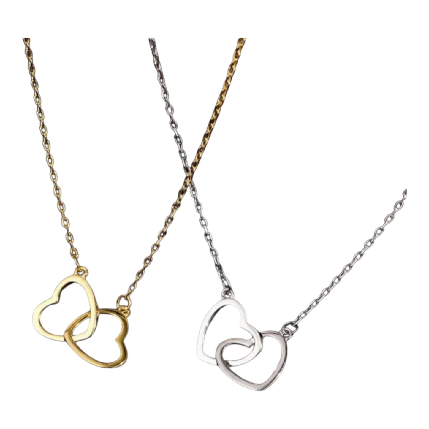 JD Double Love Interlocking Heart Pendant