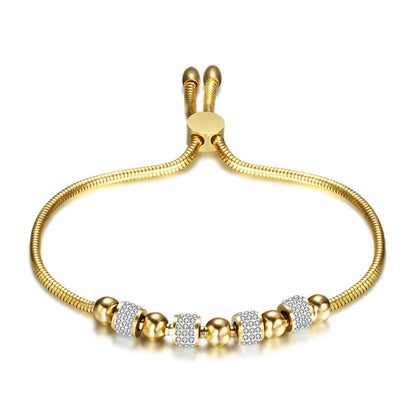 JD Diamond Studded Charm Bead Chain Bracelet