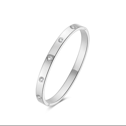 JD Solid Love Bangle with Cubic Zircons