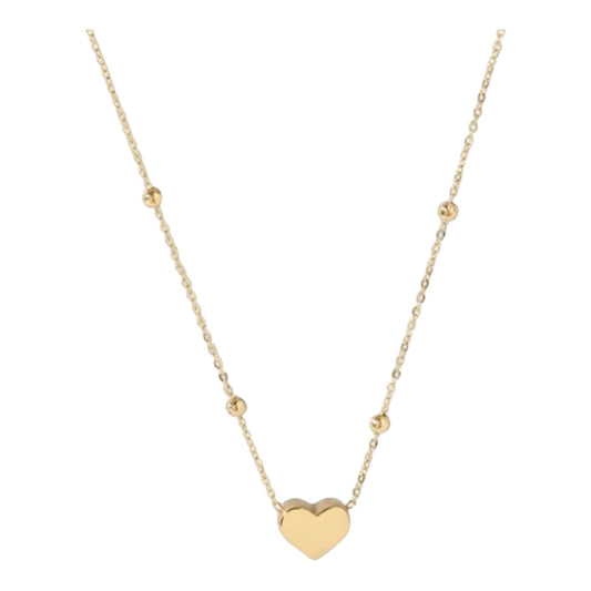 JD Beaded Heart Pendant - GOLD