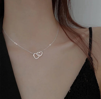 JD Double Love Interlocking Heart Pendant