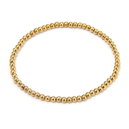 JD 18k Gold Plated Beaded Bracelet - 4MM