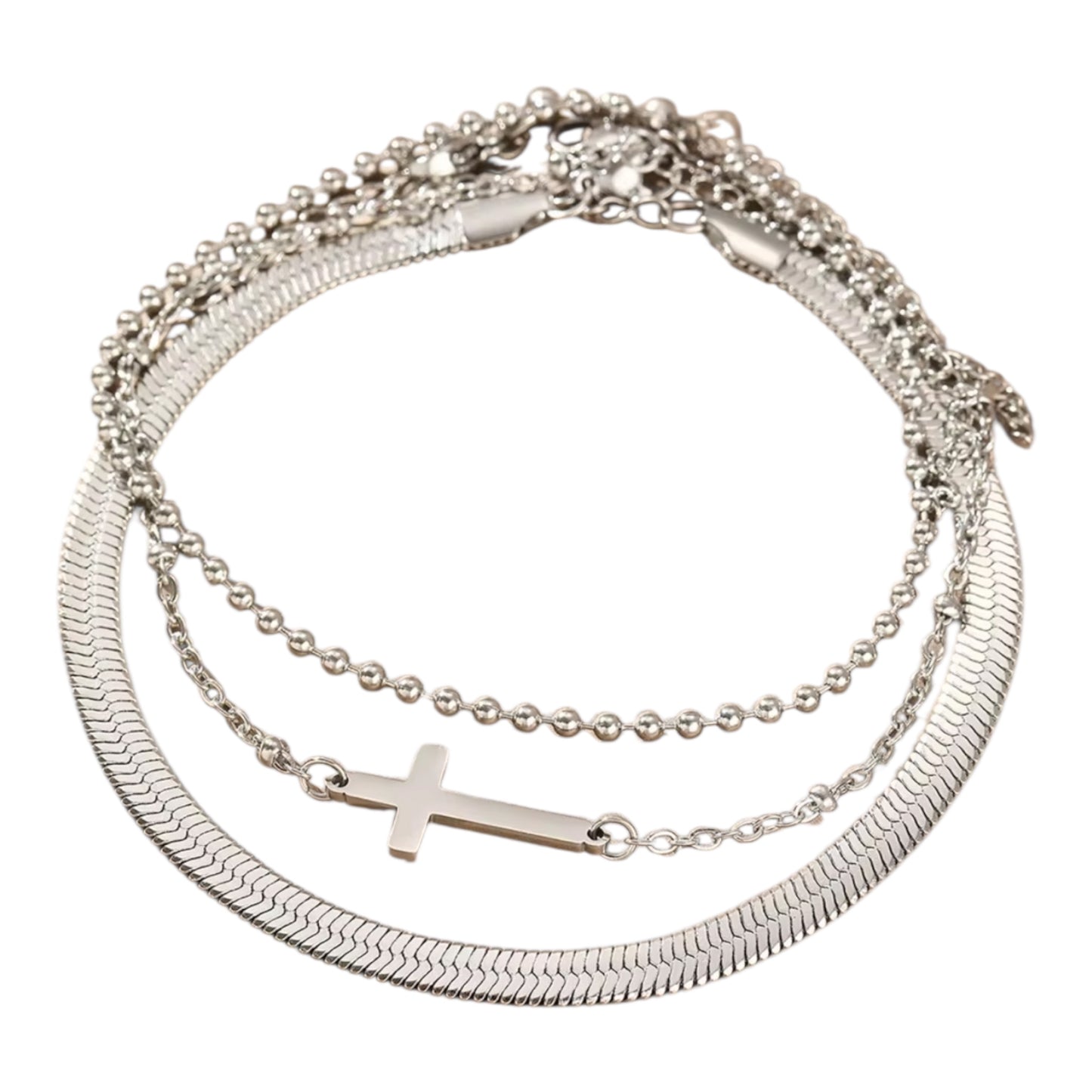 JD’s 3 layer Stackable Cross Anklet