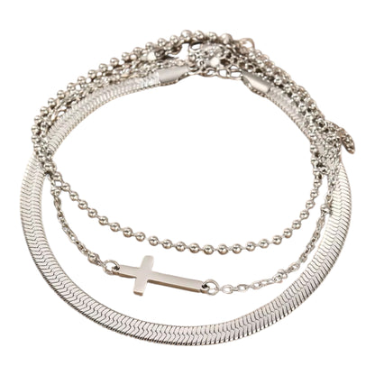 JD’s 3 layer Stackable Cross Anklet