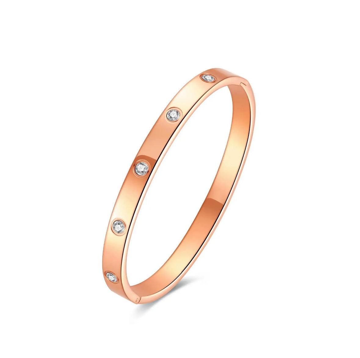 JD Solid Love Bangle with Cubic Zircons