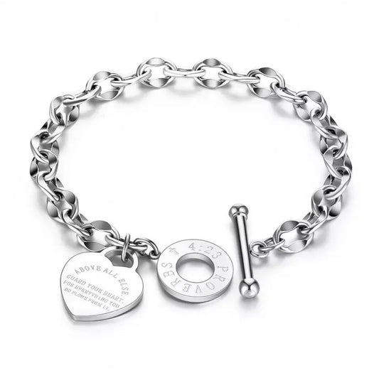 JD “Above All Else" Heart Toggle Bracelet