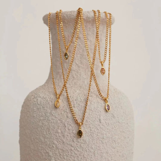 JD - Marquis Zircon Pendant Necklace