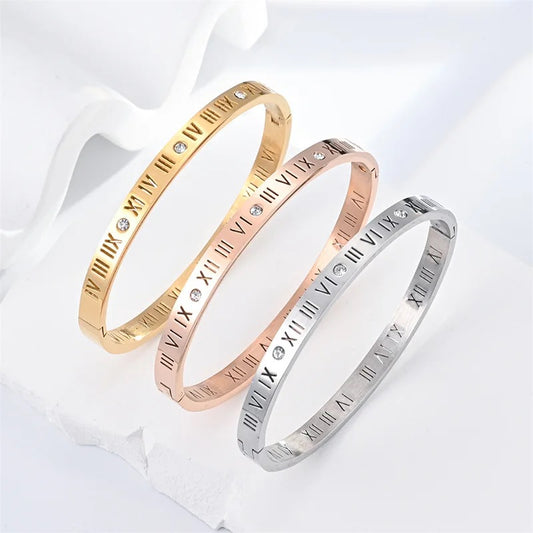 JD Roman Numeral Rhinestone Bracelet